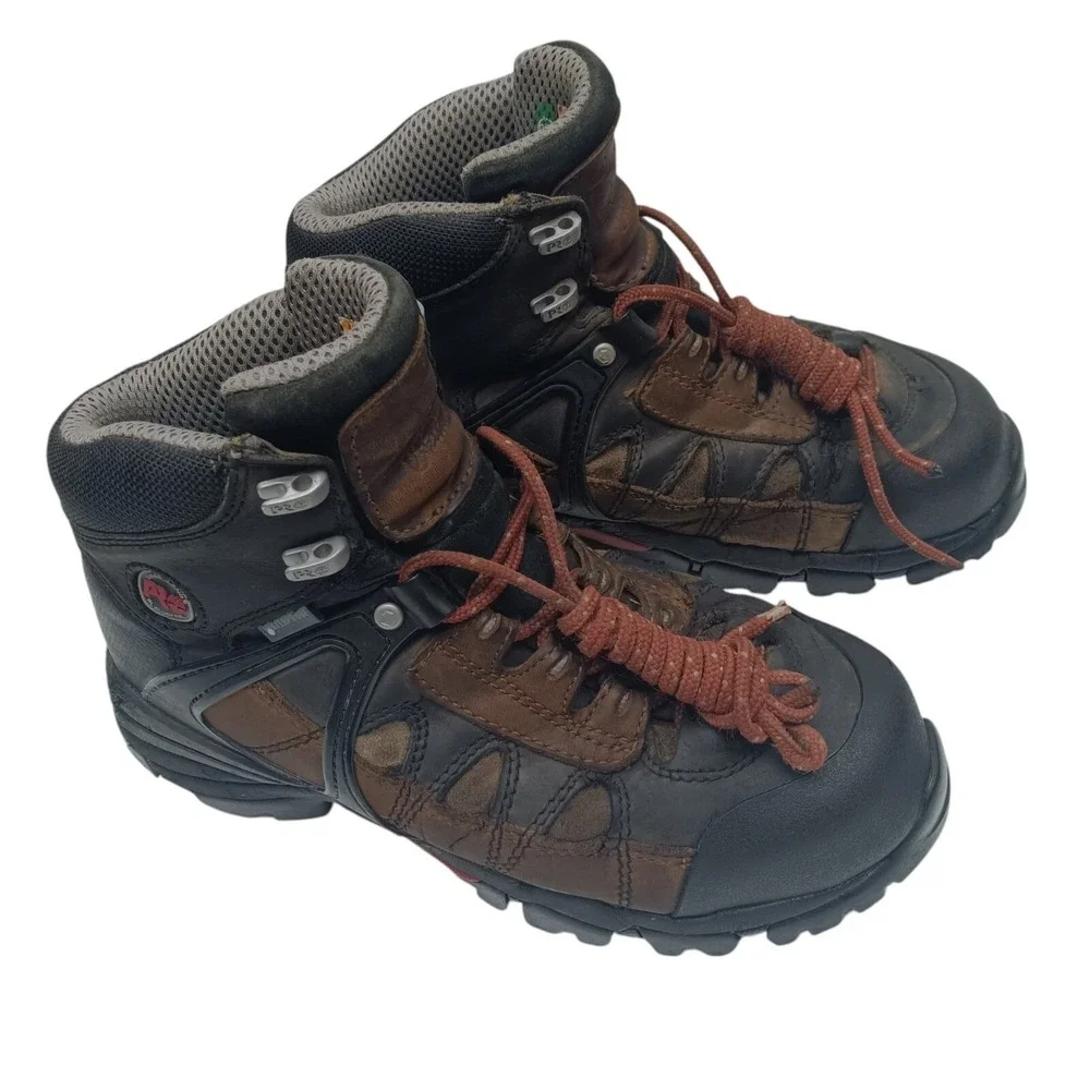 TIMBERLAND Hyperion #90646 Work‎ Boots 7W Alloy Toe Vibram Sole PRE-OWNED